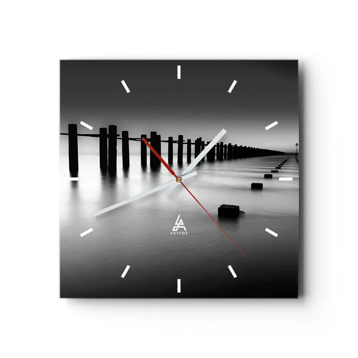 Horloge murale - Pendule murale - Distance grise dans le brouillard - 40x40 cm
