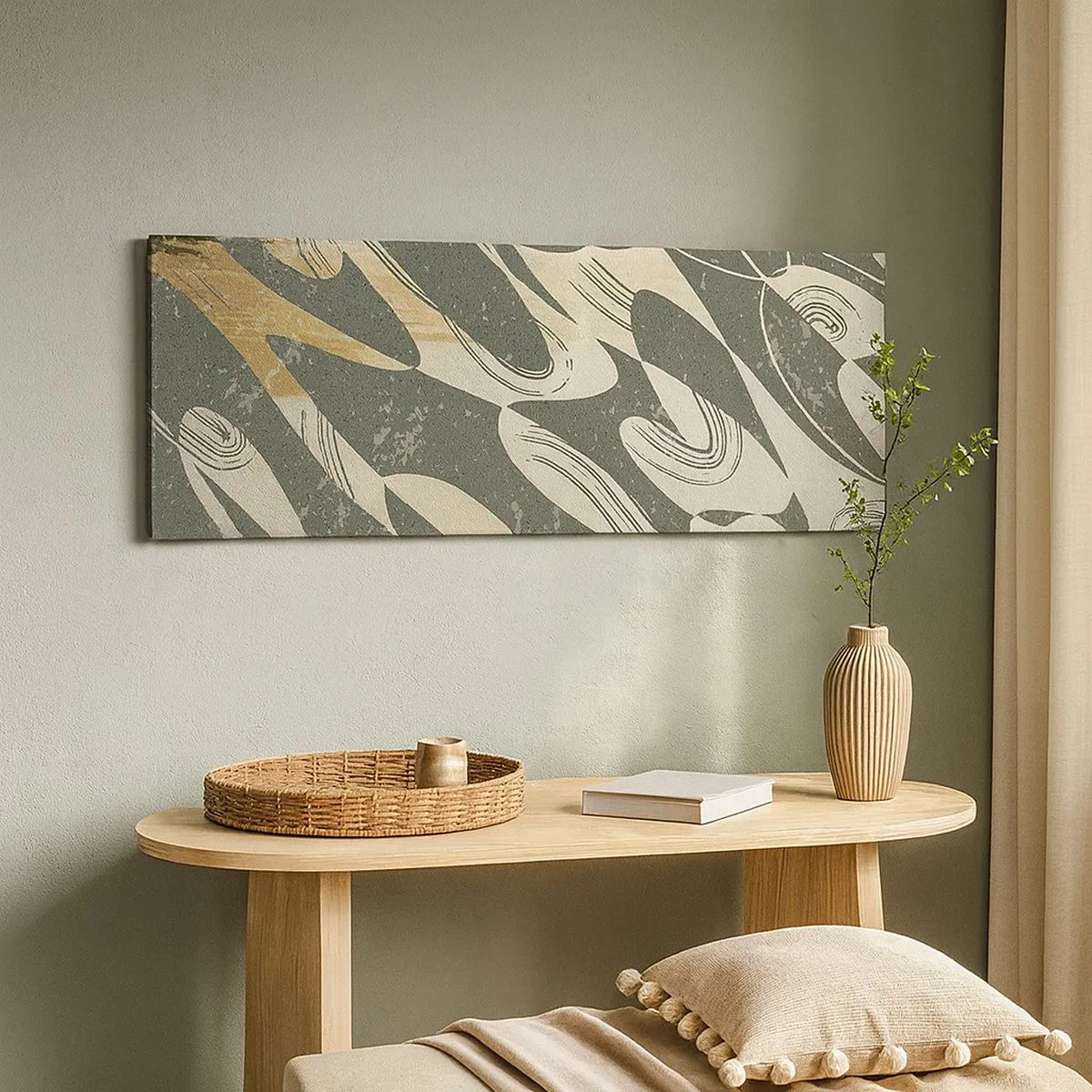 Impression sur toile - Image sur toile - Abstraction rythmique - 100x40 cm