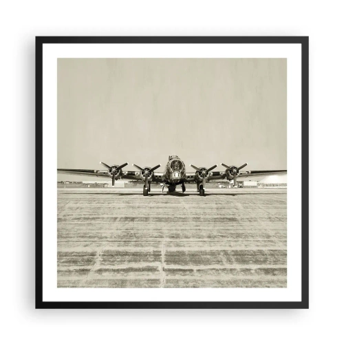 Affiche dans un cadre noir - Poster - Toujours prêt! - 60x60 cm