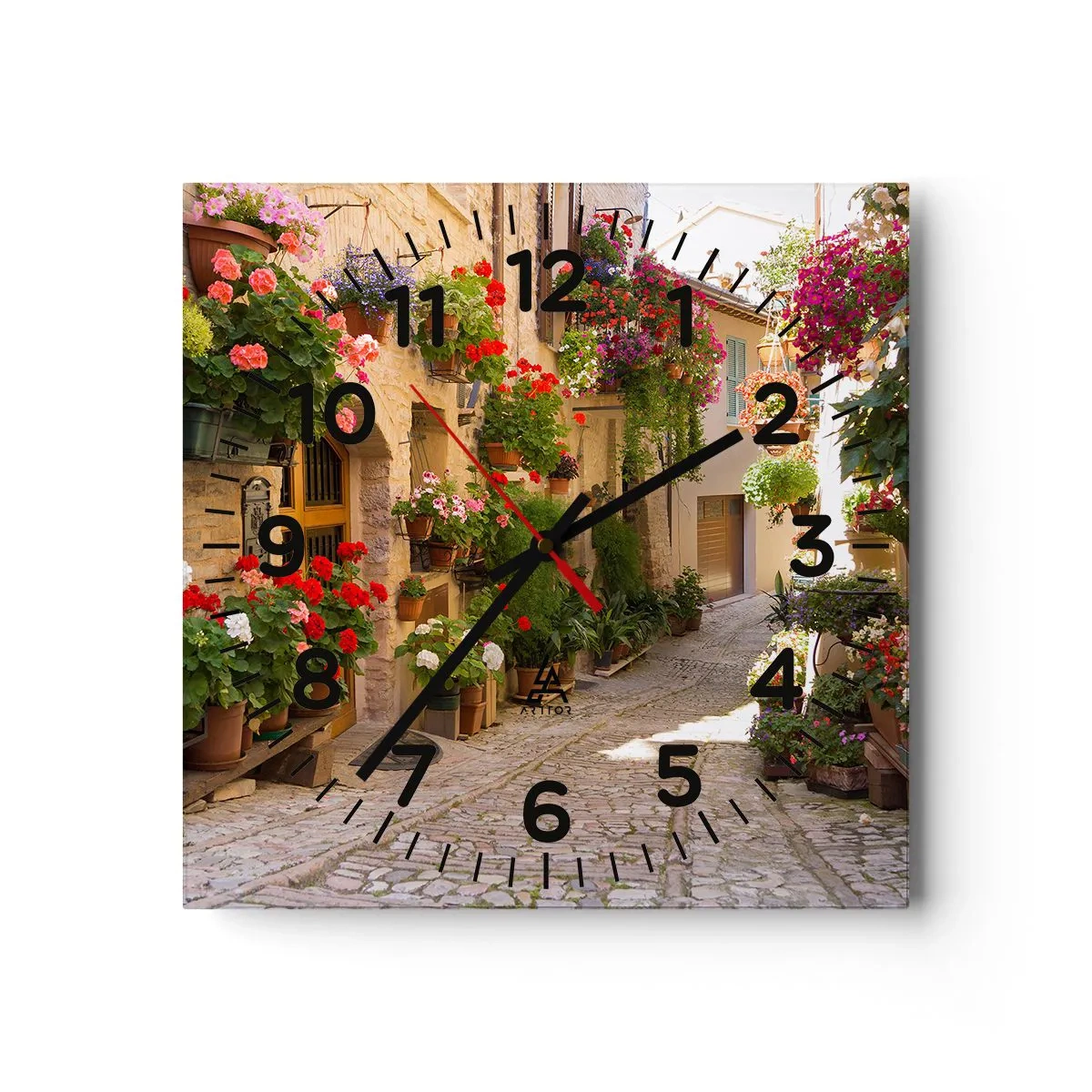 Horloge murale - Pendule murale - Une inondation de fleurs  - 30x30 cm