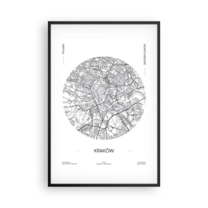 Affiche dans un cadre noir - Poster - Anatomie de Cracovie - 61x91 cm