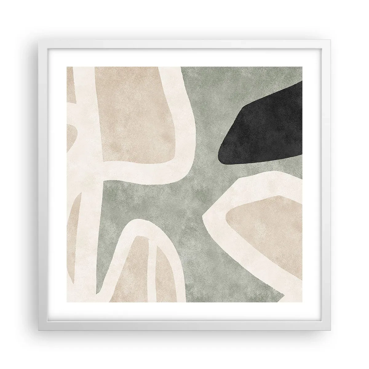 Affiche dans un cadre blanc - Poster - Composition pour motif noir - 50x50 cm