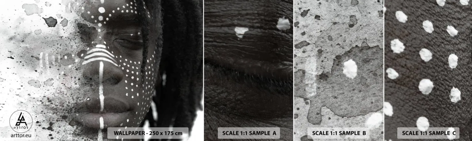 Échantillon de Papier Peint Autocollant Deluxe Sticker - Découvrez l'esprit primal - Portrait d'une femme, Femme, Afro-américain - 100x30 cm