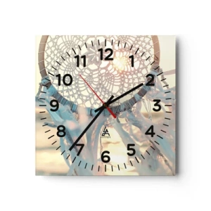 Horloge murale - Pendule murale - Totem en dentelle - 40x40 cm