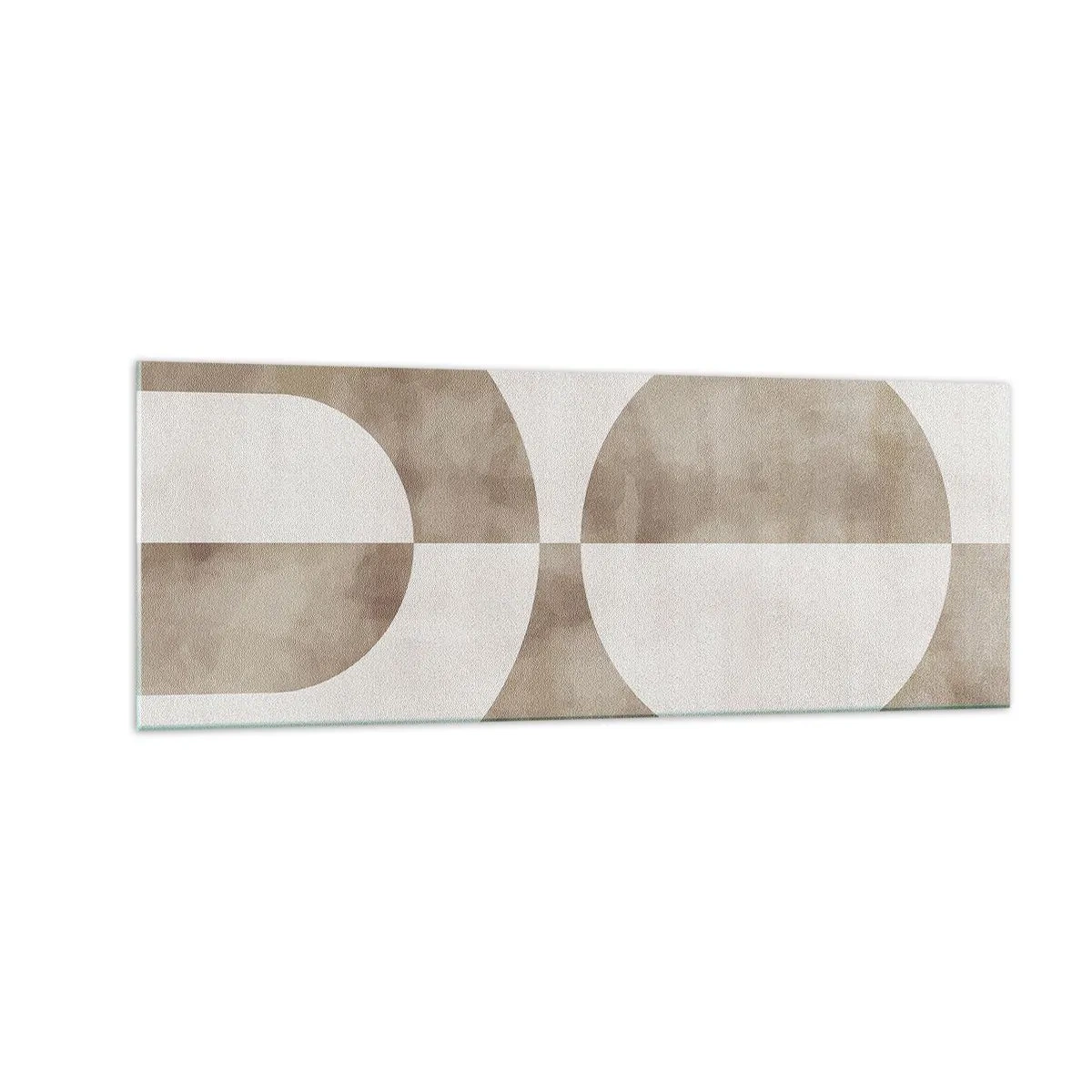 Impression sur verre - Image sur verre - Une peinture abstraite dans les tons beiges avec des formes géométriques et de la symétrie. - 140x50cm - Similitudes et différences - Décoration murale moderne pour le salon et la chambre ARTTOR