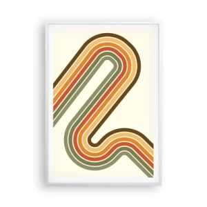 Affiche dans un cadre blanc - Poster - En zig zag vers le but - 70x100 cm