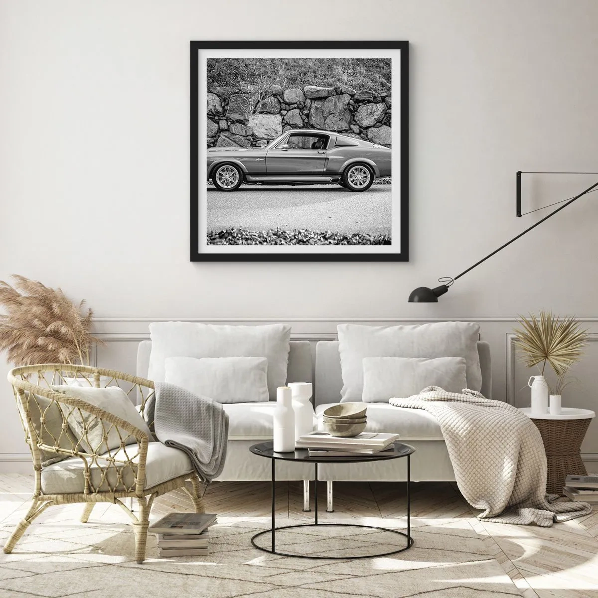 Affiche dans un cadre noir - Poster - Légende des années 60 - 60x60 cm