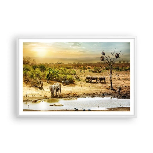 Affiche dans un cadre blanc - Poster - "Et d'Eden coulait une rivière..." - 91x61 cm