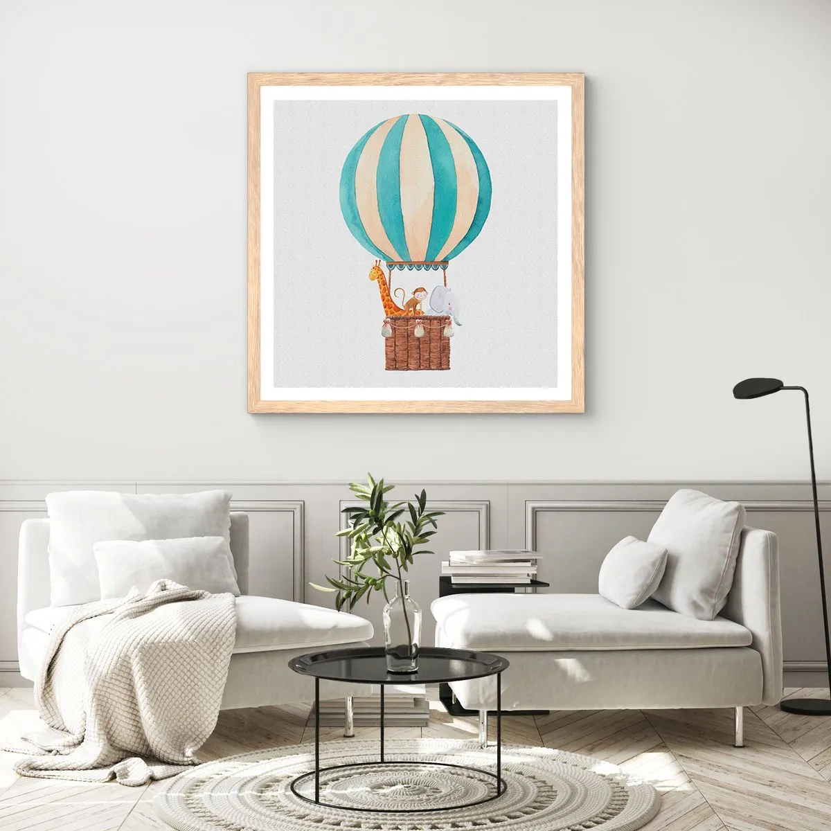 Affiche dans un chêne clair - Poster - Voyage fantastique - 50x50 cm