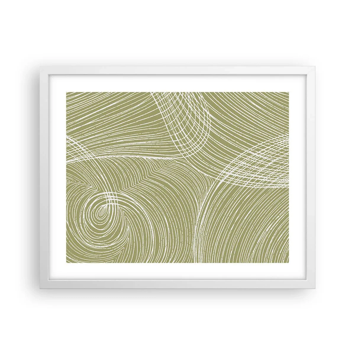 Affiche dans un cadre blanc - Poster - Abstraction complexe de blanc - 50x40 cm