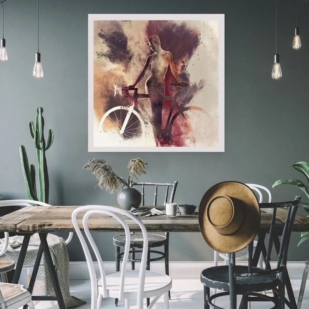 Affiche - Poster - Une âme de vélo aux formes marbrées - 30x30 cm