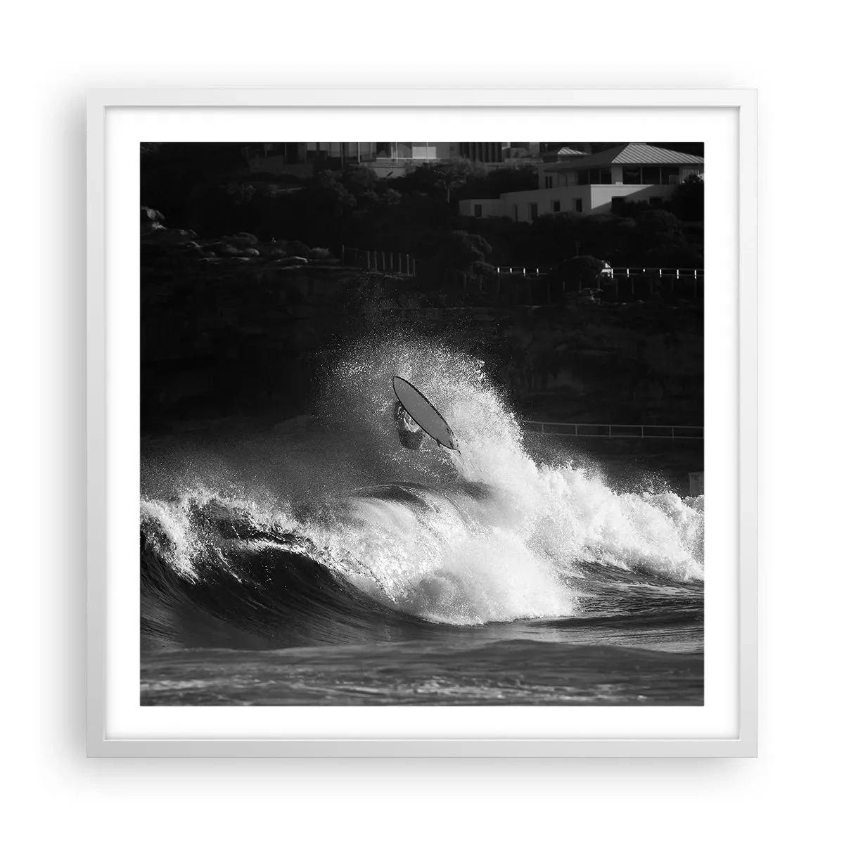 Affiche dans un cadre blanc - Poster - Défi accepté! - 60x60 cm