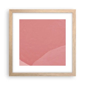 Affiche dans un chêne clair - Poster - Composition organique en rose - 30x30 cm