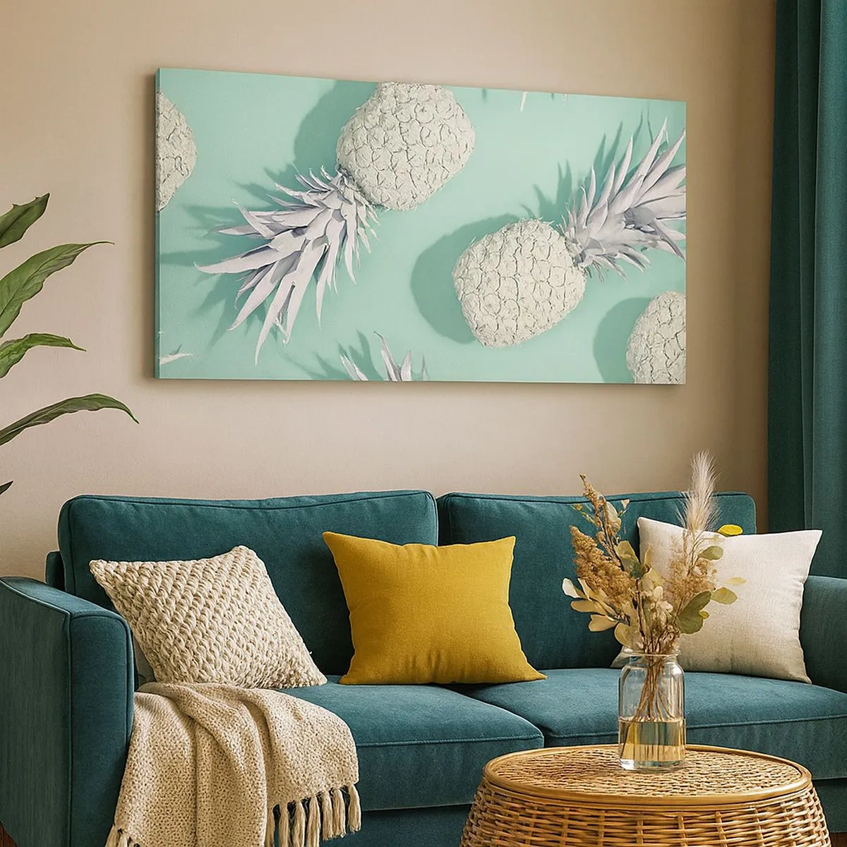 Impression sur toile - Image sur toile - Ils se combinent très bien avec la menthe - 100x40 cm