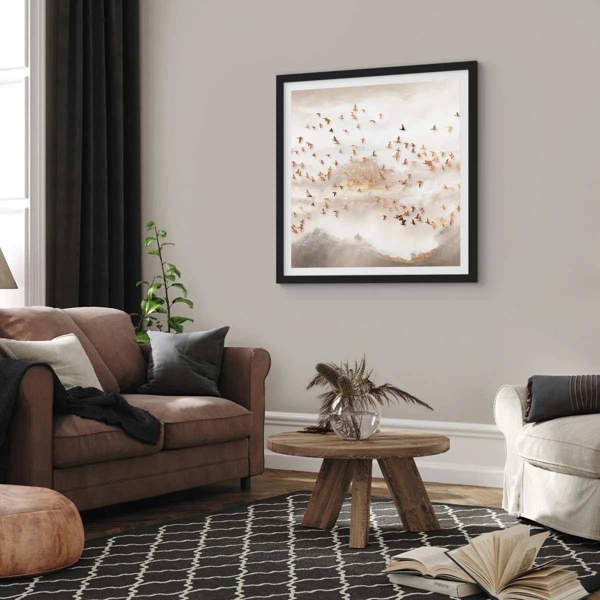 Affiche dans un cadre noir - Poster - Il est l'heure… - 50x50 cm