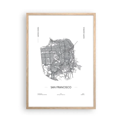 Affiche dans un chêne clair - Poster - Anatomie de San Fransisco - 50x70 cm