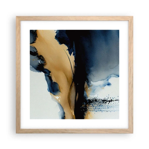 Affiche dans un chêne clair - Poster - Derrière le rideau - 40x40 cm