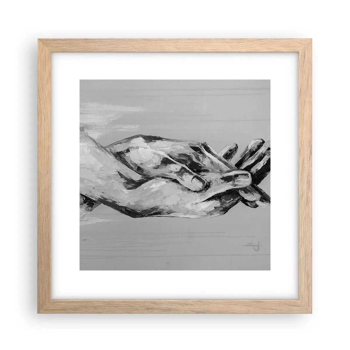 Affiche dans un chêne clair - Poster - Début... - 30x30 cm