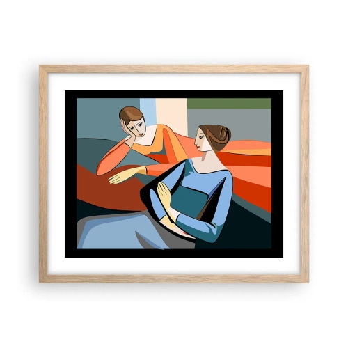 Affiche dans un chêne clair - Poster - Un moment de confiance - 50x40 cm