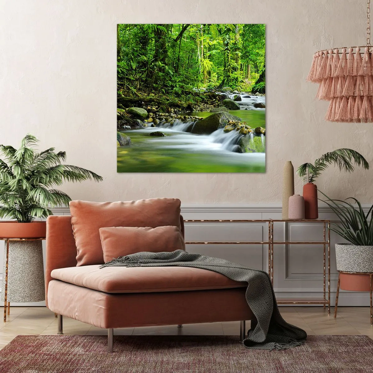 Impression sur toile - Image sur toile - Nager dans un océan de verdure - 70x70 cm