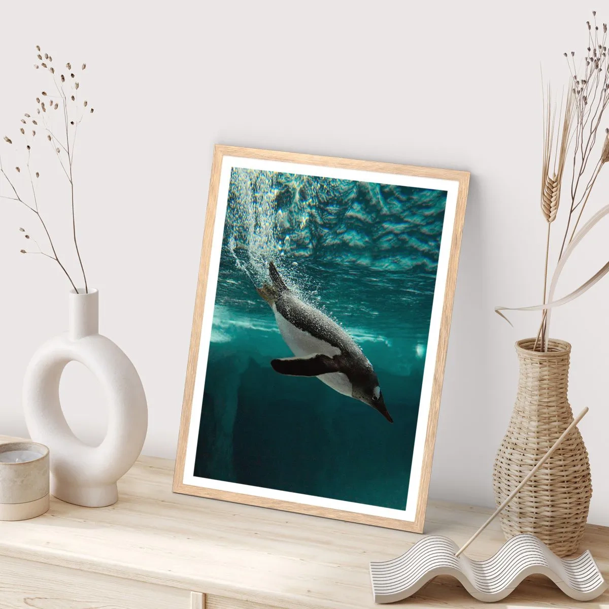 Affiche dans un chêne clair - Poster - Bienvenue dans mon monde - 30x40 cm