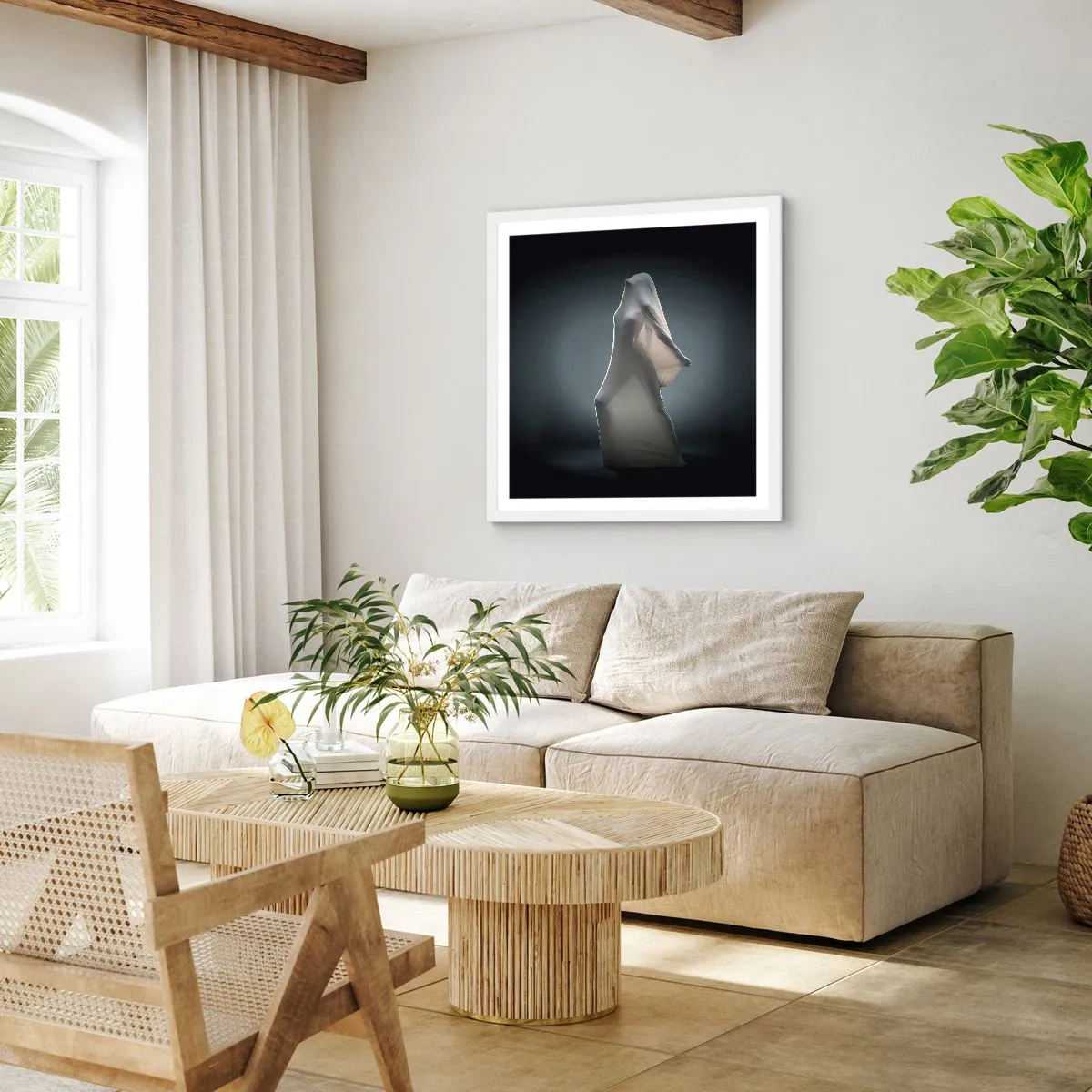 Affiche dans un cadre blanc - Poster - Une soif secrète - 40x40 cm