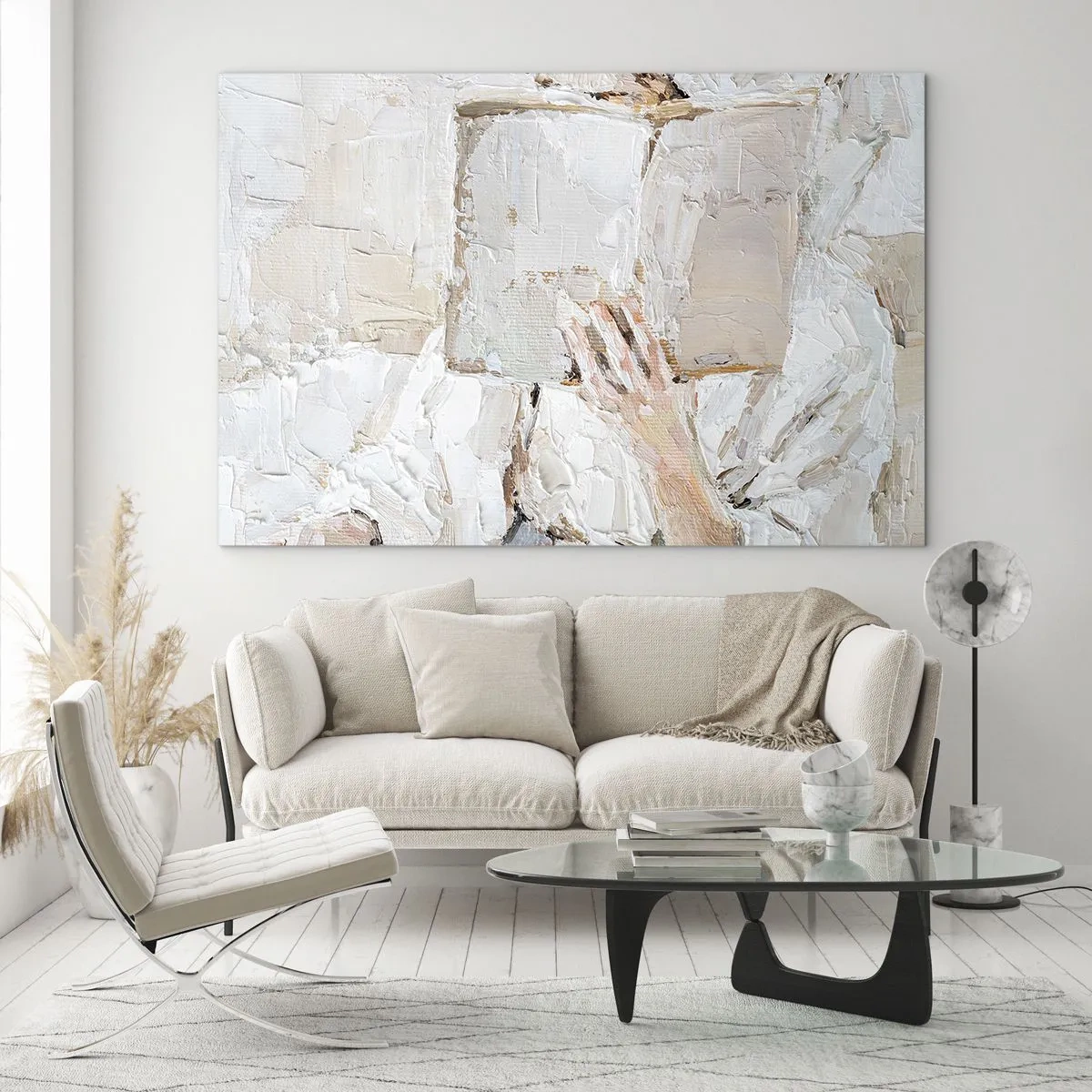 Impression sur verre - Image sur verre - Une personne plongée dans la lecture d'un livre sur un fond lumineux et impressionniste - 70x50cm - Dans un autre monde - Décoration murale moderne pour le salon et la chambre ARTTOR