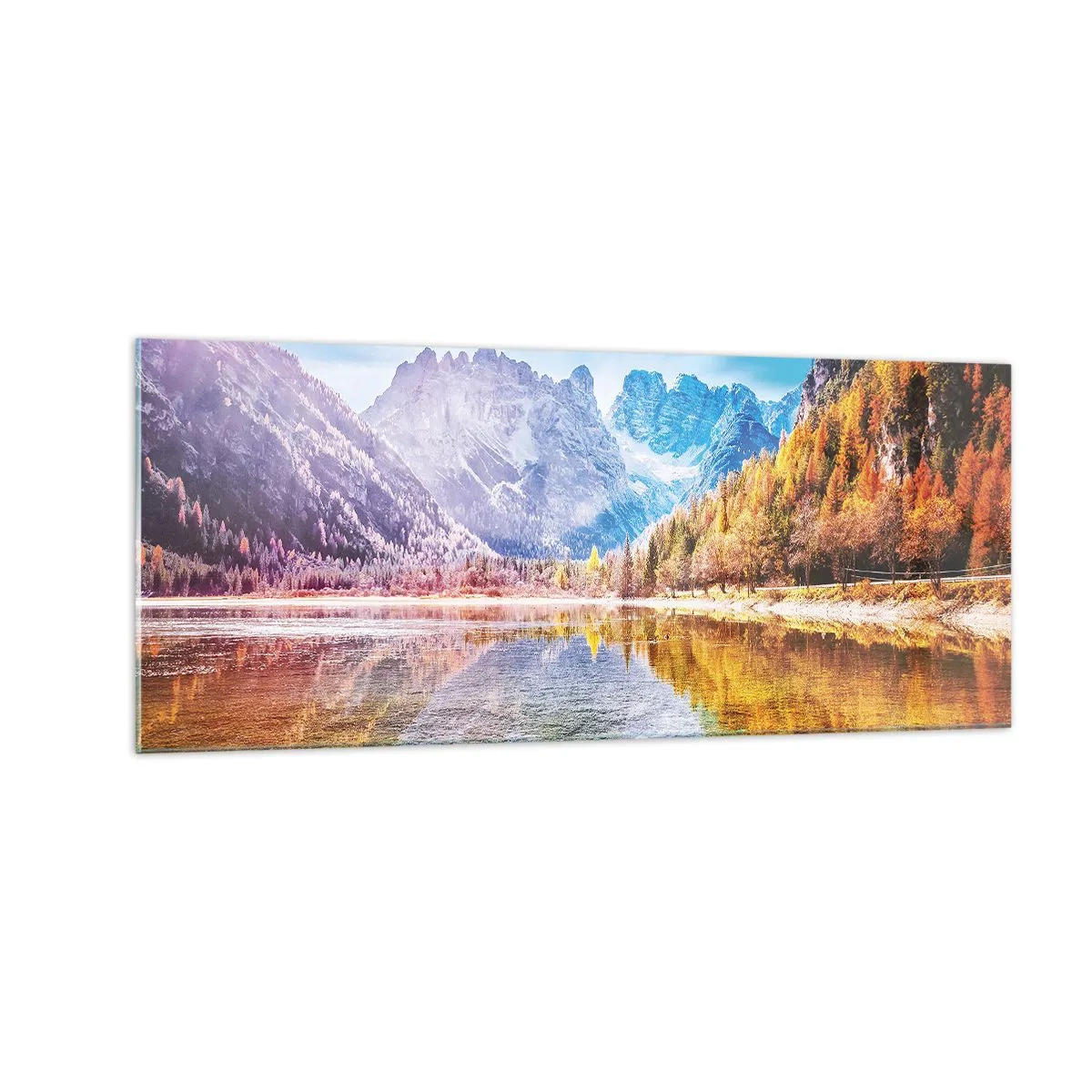 Impression sur verre - Image sur verre - C'est déjà le printemps à la montagne - 100x40 cm