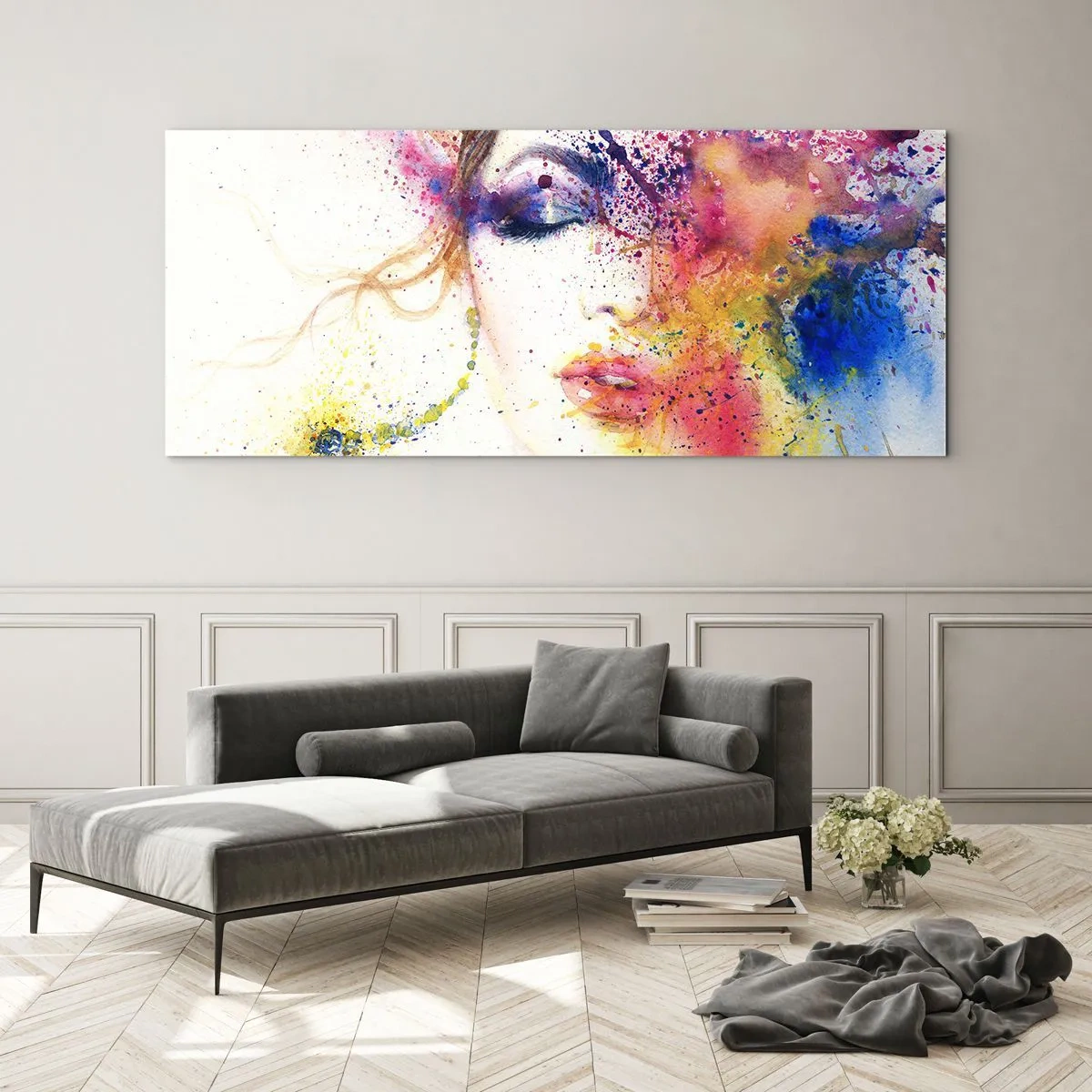 Impression sur verre - Image sur verre - Vertiges arc-en-ciel - 90x30 cm