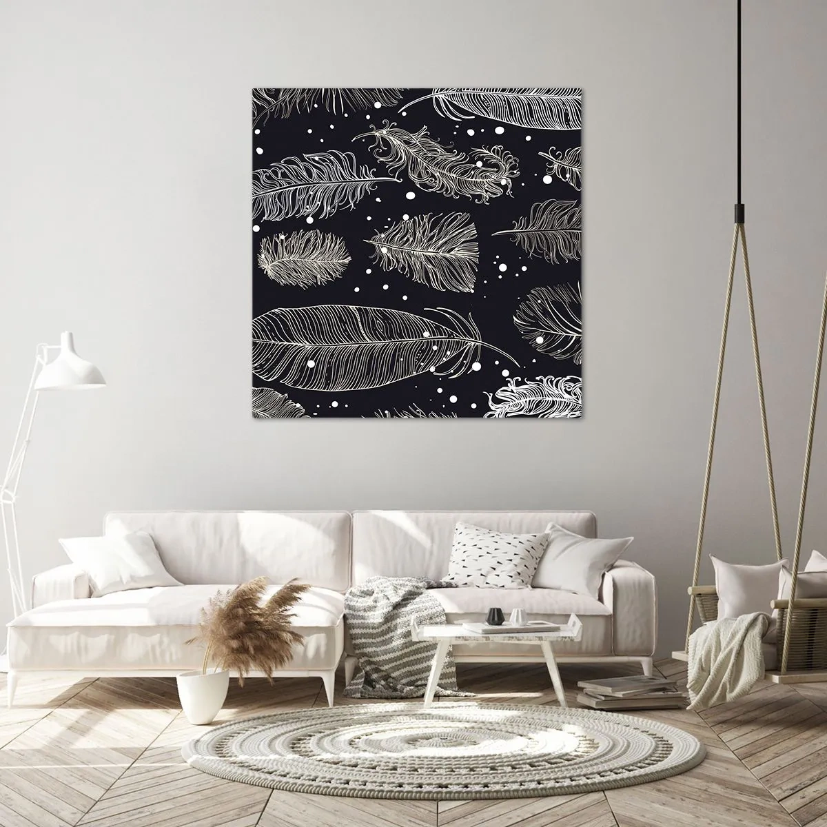 Impression sur toile - Image sur toile - Toile de plumes - 70x70 cm