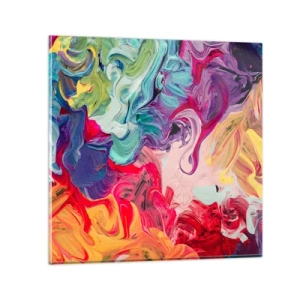 Impression sur verre - Image sur verre - La naissance des couleurs - 60x60 cm