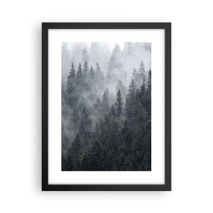 Affiche dans un cadre noir - Poster - Aube de la forêt - 30x40 cm