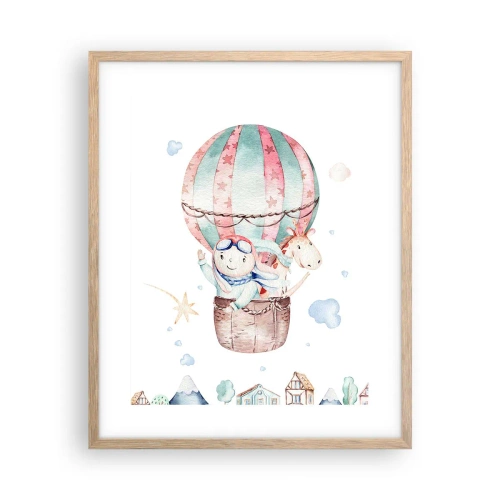 Affiche dans un chêne clair - Poster - Nous serons de retour bientôt! - 40x50 cm