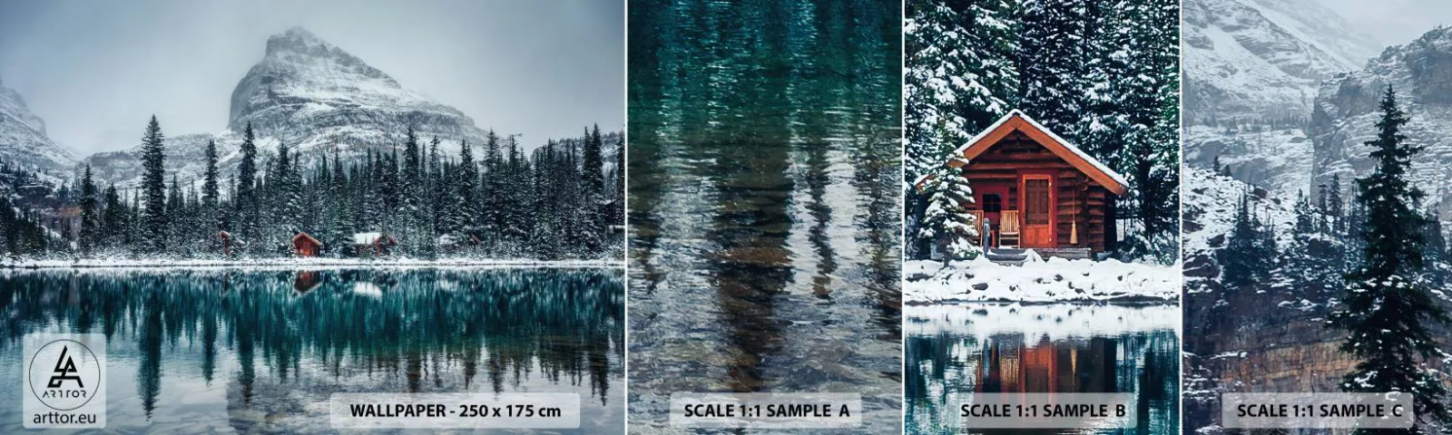 Échantillon De Papier Peint Standard Eco - Retraite canadienne - Paysage, Canada, Hiver - 100x30 cm