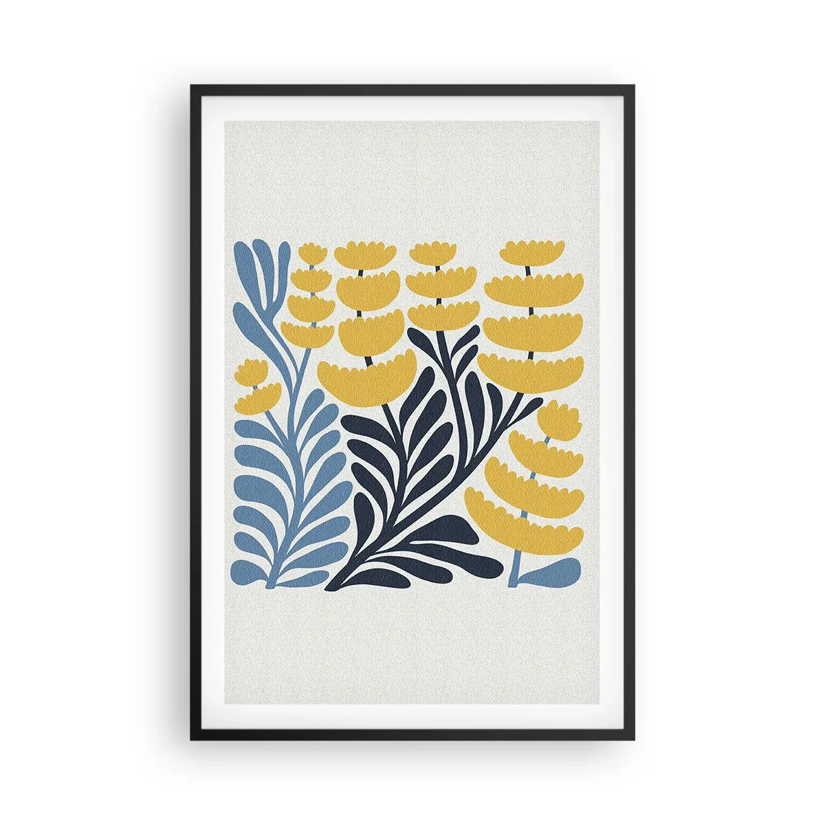 Affiche dans un cadre noir - Poster - Parterre de fleurs ensoleillé - 61x91 cm