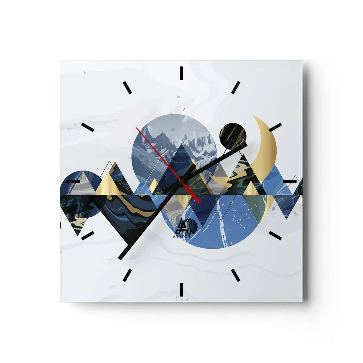 Horloge murale - Pendule murale - Paysage géométrique - 40x40 cm
