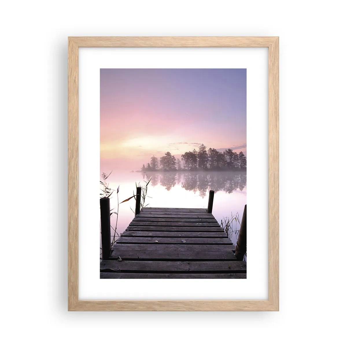 Affiche dans un chêne clair - Poster - De la brume lilas… - 30x40 cm