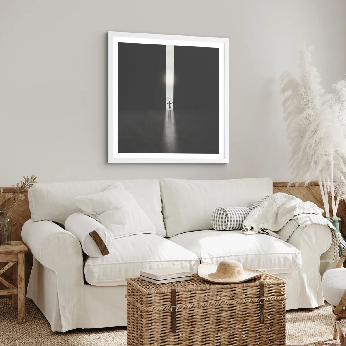 Affiche dans un cadre blanc - Poster - Étape vers un avenir radieux - 30x30 cm