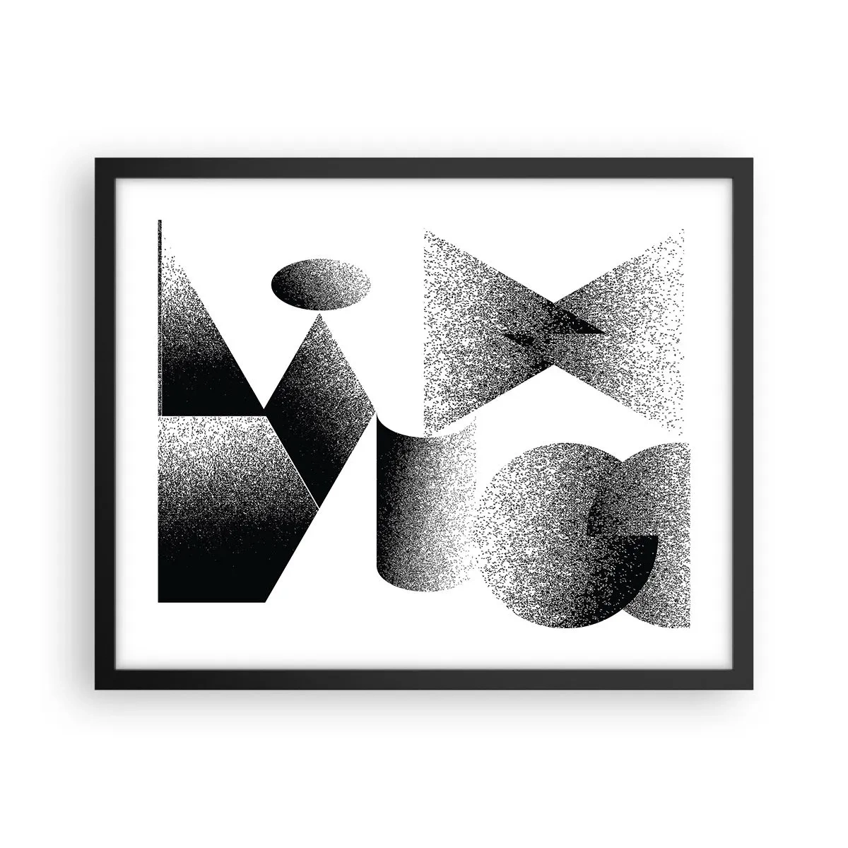 Affiche dans un cadre noir - Poster - Angles et ovales - 50x40 cm