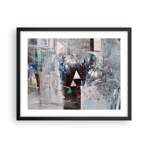 Affiche dans un cadre noir - Poster - Ordre prioritaire des triangles - 50x40 cm
