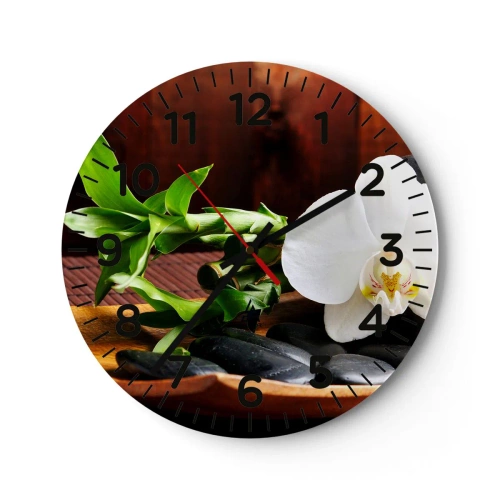 Horloge murale - Pendule murale - Cédez au contact de la nature - 30x30 cm