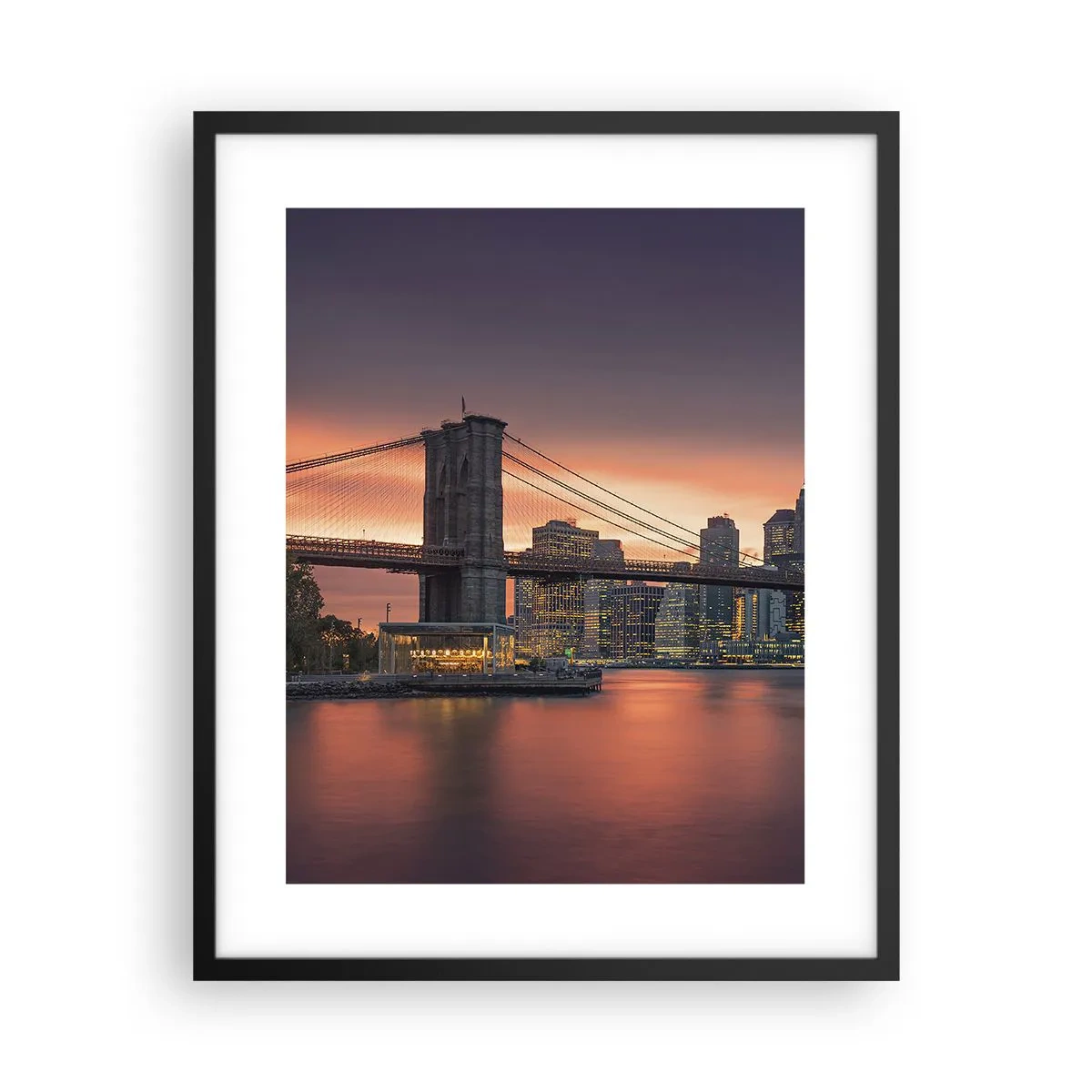 Affiche dans un cadre noir - Poster - Immergé dans le silence lilas - 40x50 cm