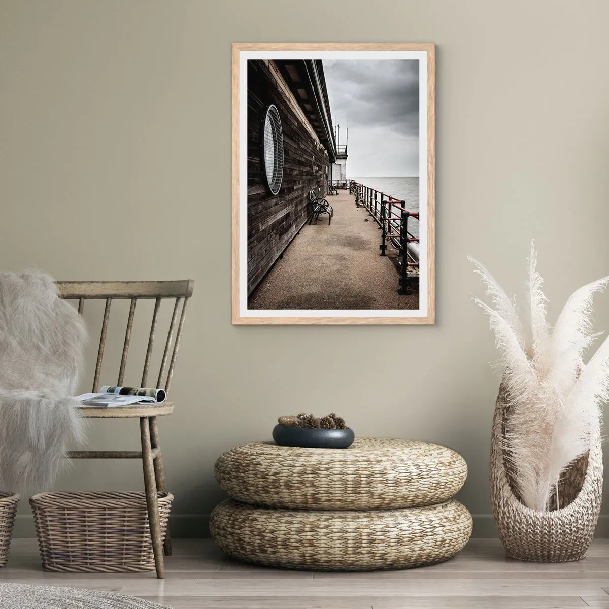 Affiche dans un chêne clair - Poster - Le temps s'est arrêté - 70x100 cm