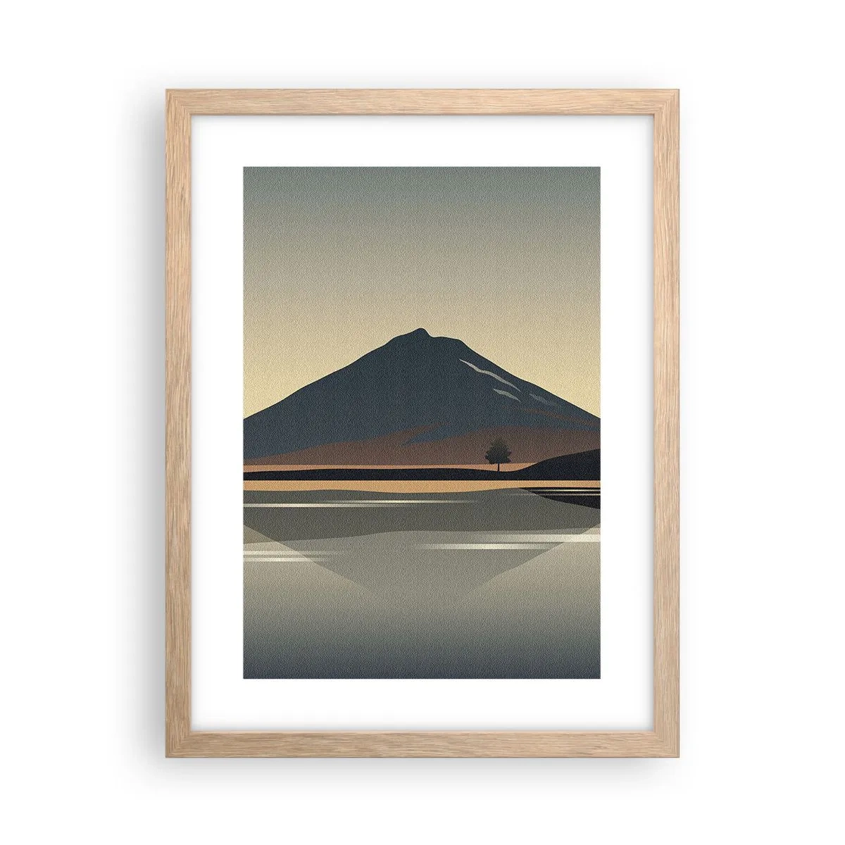 Affiche dans un chêne clair - Poster - Reflet de miroir - 30x40 cm