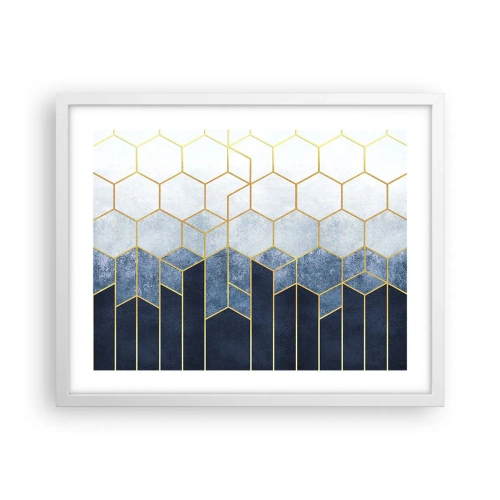 Affiche dans un cadre blanc - Poster - Composition en rythme syncopé - 50x40 cm