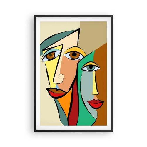 Affiche dans un cadre noir - Poster - Couple cubiste - 61x91 cm