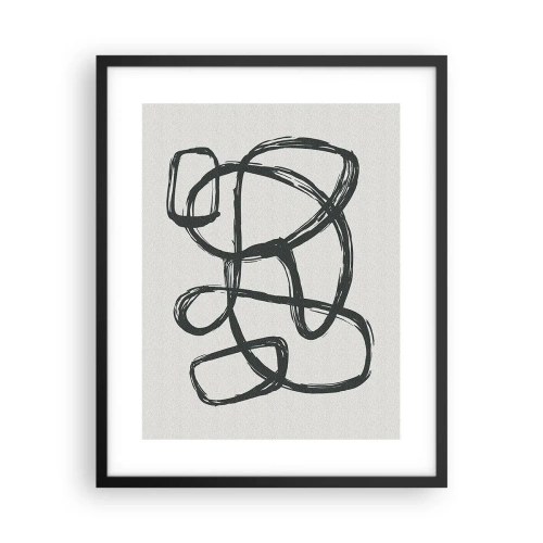 Affiche dans un cadre noir - Poster - Abstraction en boucle - 40x50 cm