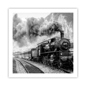 Affiche - Poster - Attend à la gare... - 60x60 cm