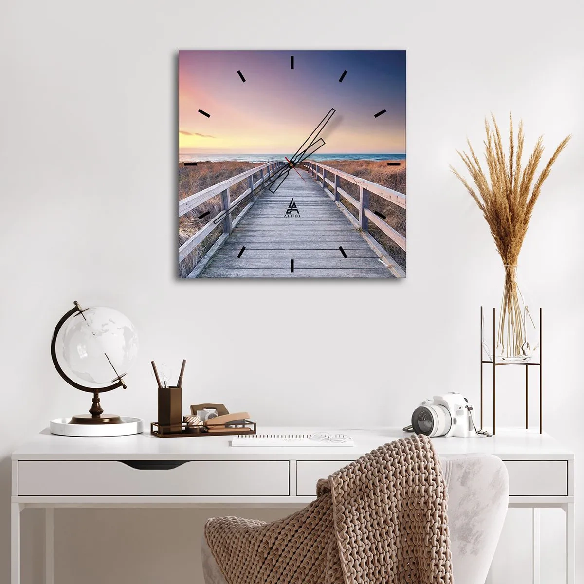 Horloge murale - Pendule murale - Aurore baltique du soir - 30x30 cm