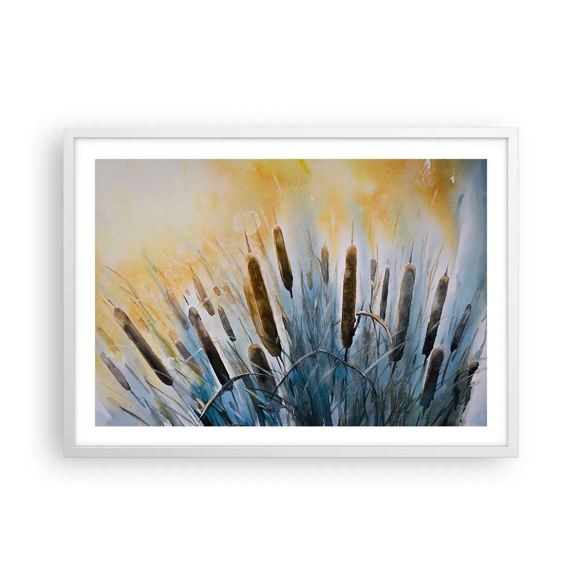 Affiche dans un cadre blanc - Poster - Fraicheur de l'eau, chaleur du soleil - 70x50 cm